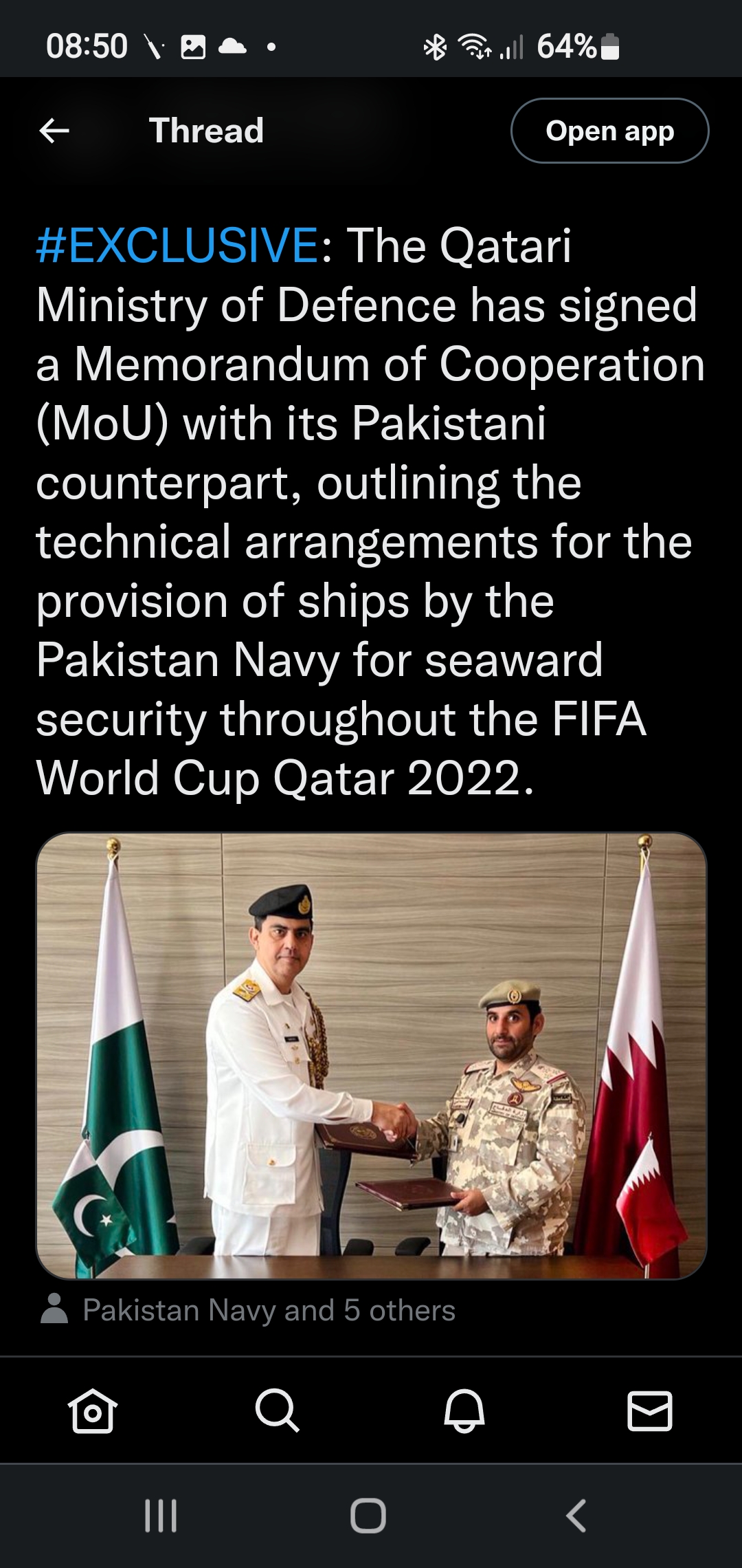 Pakistan navy ship arrives in Doha for security during FIFA world