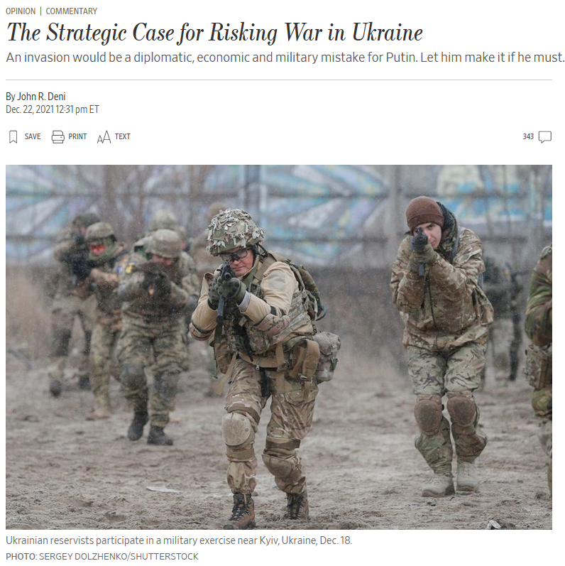 WSJ: The Strategic Case for Risking War in Ukraine